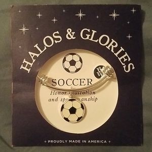 Alex & Ani Silver Soccer Bangle Halos & Glories